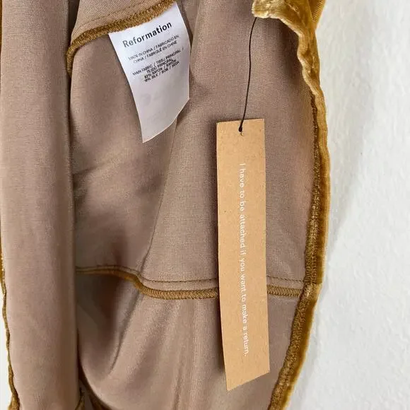 Reformation Mustard Velvet Mini Dress - Picture 11 of 15